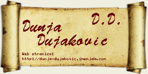 Dunja Dujaković vizit kartica
